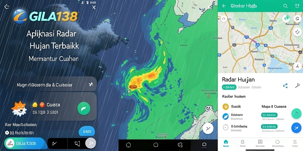 Antarmuka GILA138 yang menampilkan radar hujan aktual dan informasi cuaca.
