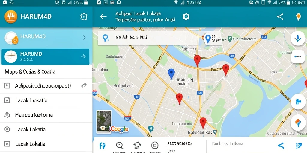 Tampilan antarmuka aplikasi Lacak Lokasi HARUM4D yang modern dan fungsional.