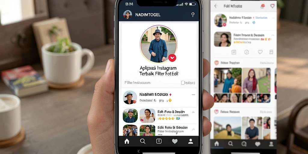 Antarmuka NADIMTOGEL yang menampilkan beragam filter Instagram.