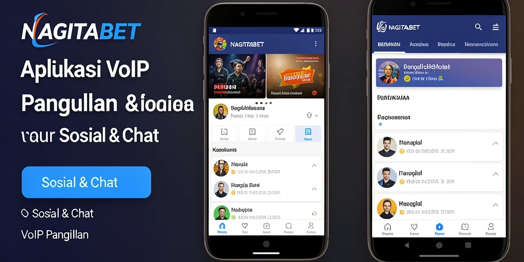 Antarmuka aplikasi VoIP Panggilan NAGITABET yang user-friendly.