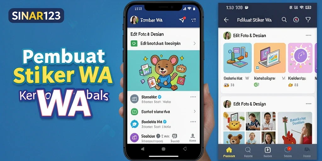 Antarmuka pengguna SINAR123 yang menarik dan fungsional untuk pembuat stiker WA.