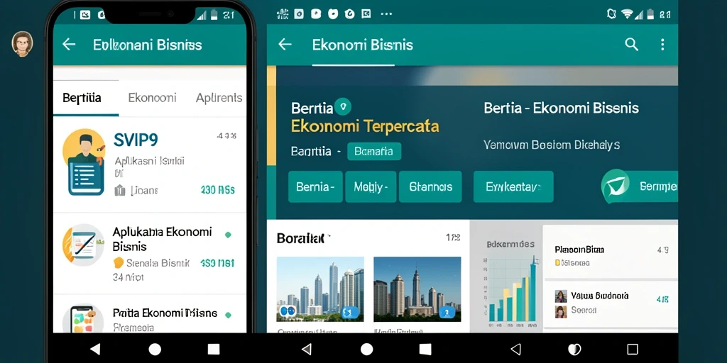 Antarmuka SVIP9 menampilkan berita ekonomi terkini dengan jelas dan informatif.