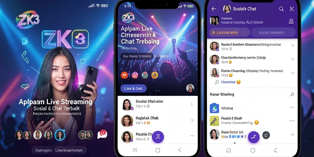 Tampilan antarmuka ZK3 untuk Live Streaming yang interaktif dan menarik.