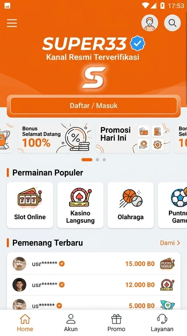 Kanal Resmi super33 untuk Pengguna Android di Indonesia